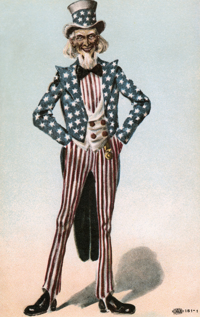 Detail of Postcard of Uncle Sam by Corbis