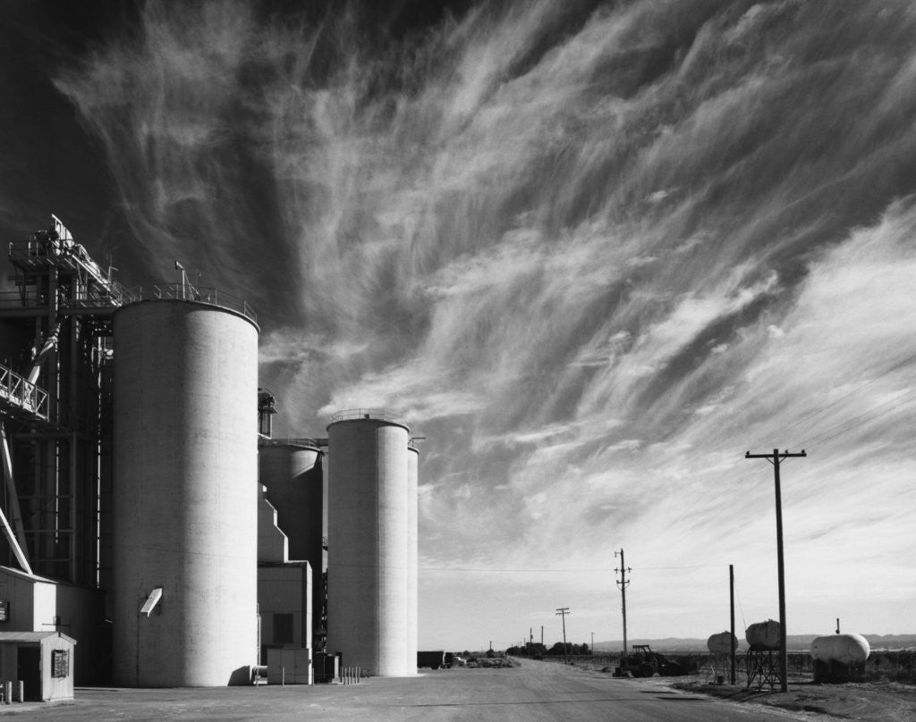 Detail of Grain Elevators with Clouds by Gordon Osmundson