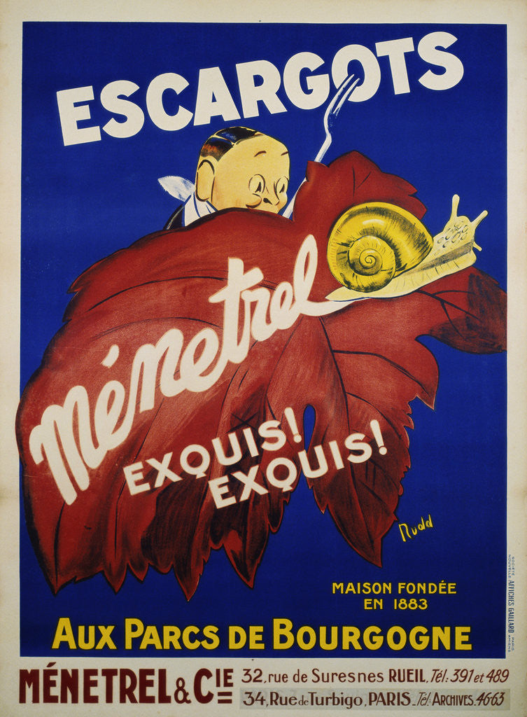 Detail of Escargots Menetrel Poster by Rudd