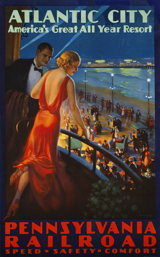 Detail of Atlantic City Pennsylvania Railroad Poster by Anonymous