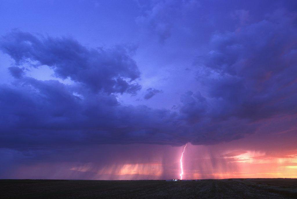 Detail of Lightning at Sunset by Anonymous