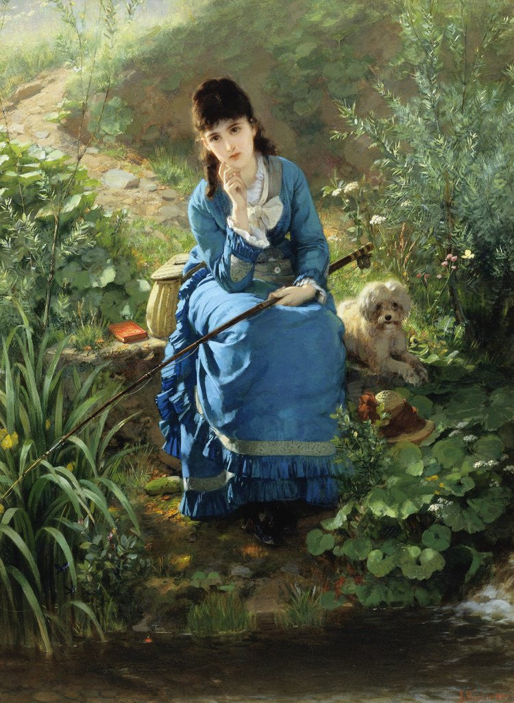 Detail of A Rest by the Pool by Friedrich Peter Hiddeman