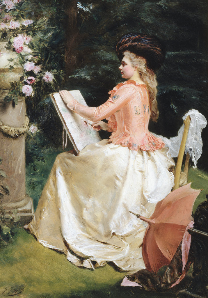 Detail of The Artist in the Garden by Gustave Jean Jacquet