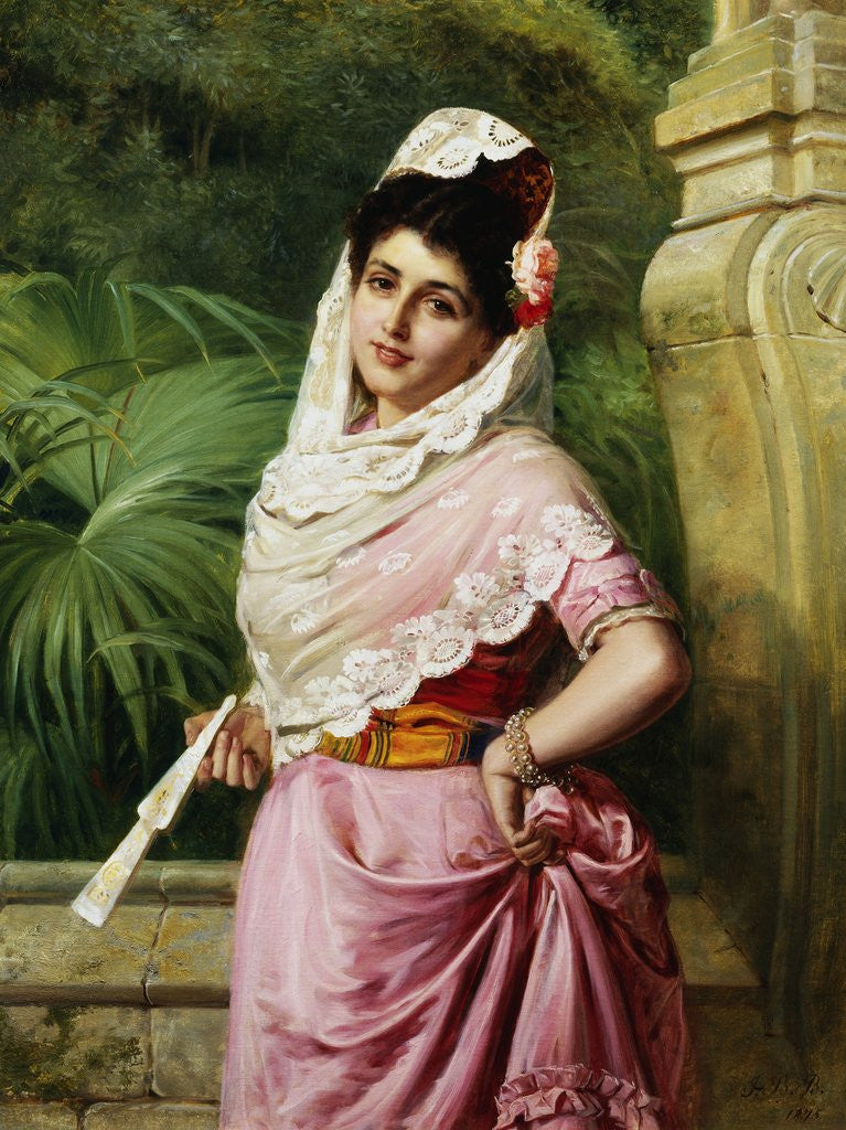 Detail of An Elegant Spanish Beauty by John Burgess