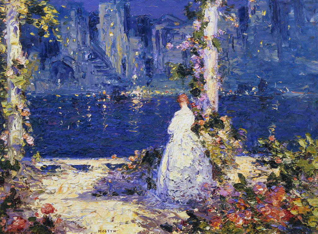 Detail of The Lights Across the Water by Thomas Edwin Mostyn