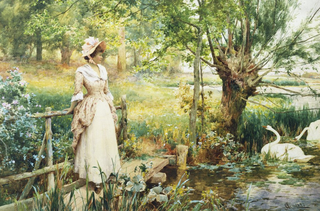 Detail of A Reverie by the River by Alfred Augustus Glendening II