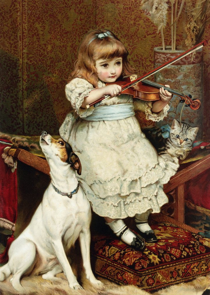 Detail of The Broken String by Charles Burton Barber
