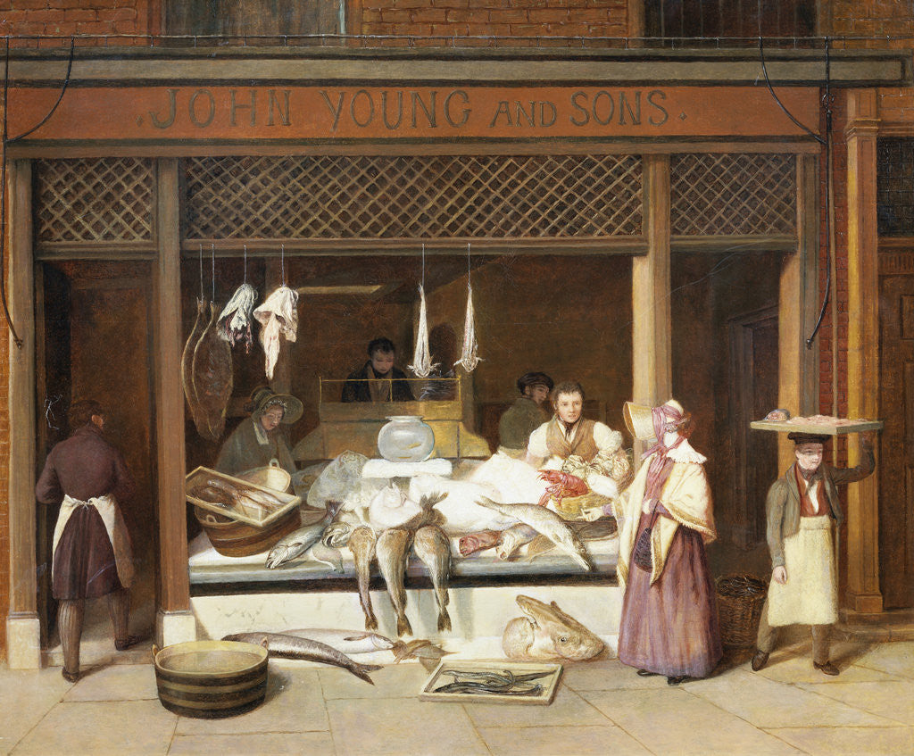 Detail of The Fish Shop by Agasse