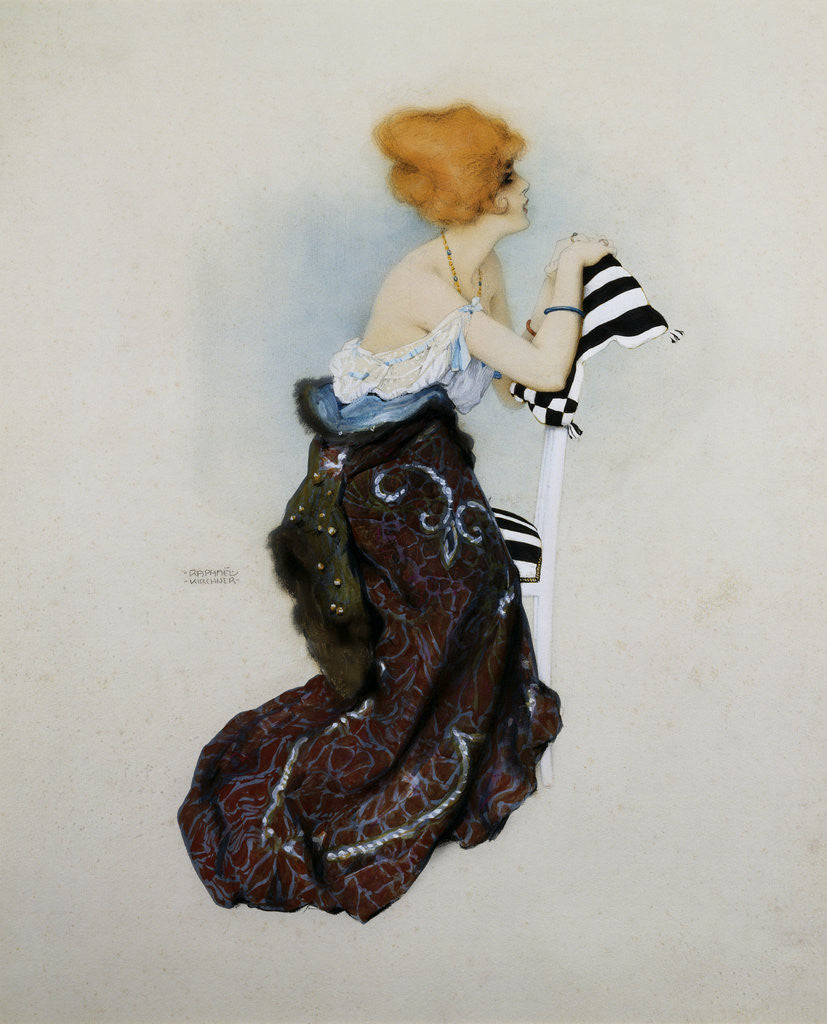 Detail of A Golden-Haired Beauty by Raphael Kirchner