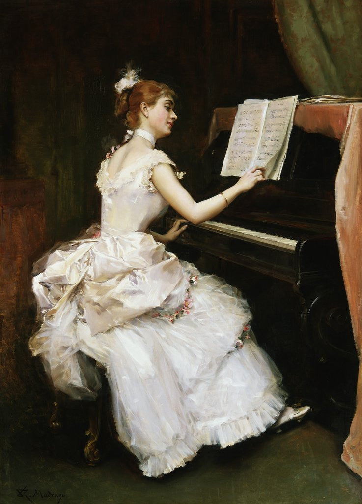 Detail of A Favourite Piece by Raimundo de Madrazo y Garreta