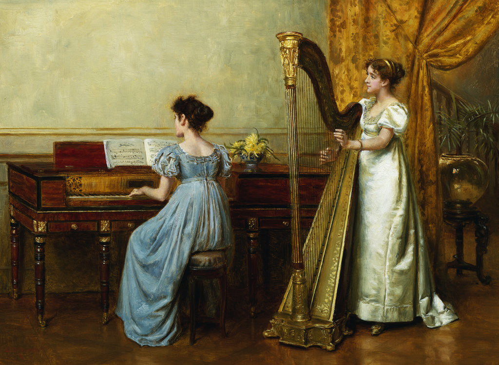Detail of The Duet by George Goodwin Kilburne