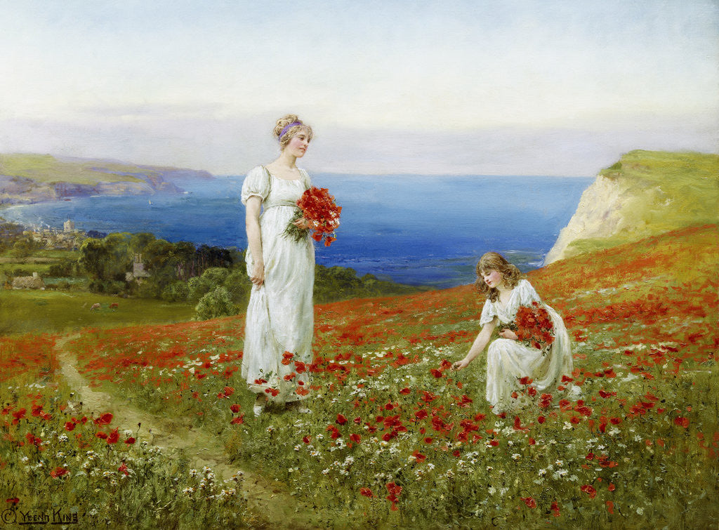 Detail of Gathering Poppies by Henry John Yeend King