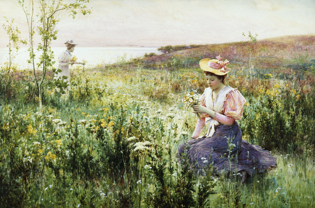 Detail of Gathering Wild Flowers by Alfred Augustus Glendening II