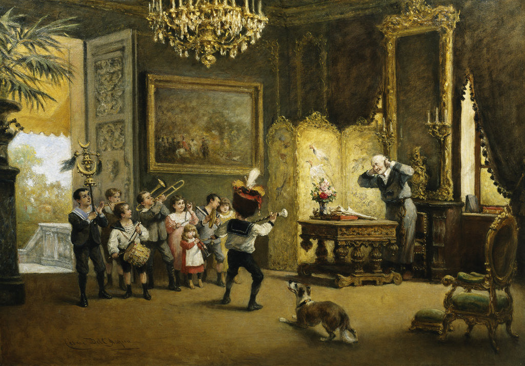Detail of The Brass Band by Cesare Felix Georges Dell'Acqua