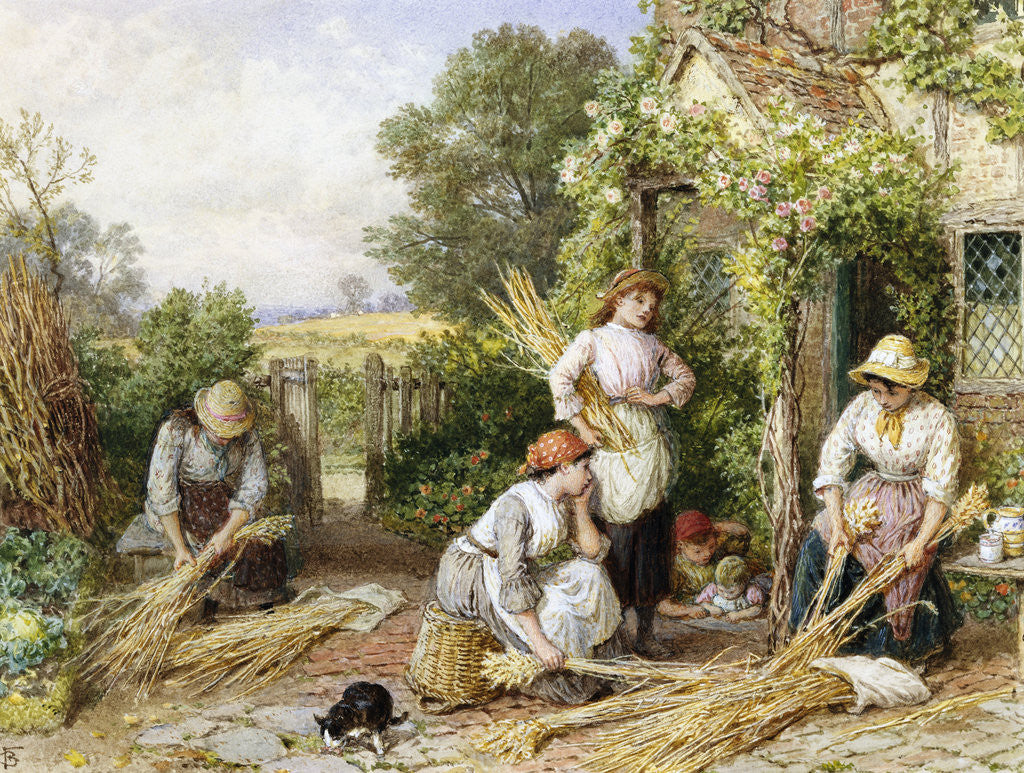 Detail of The Return of the Gleaners by Myles Birket Foster