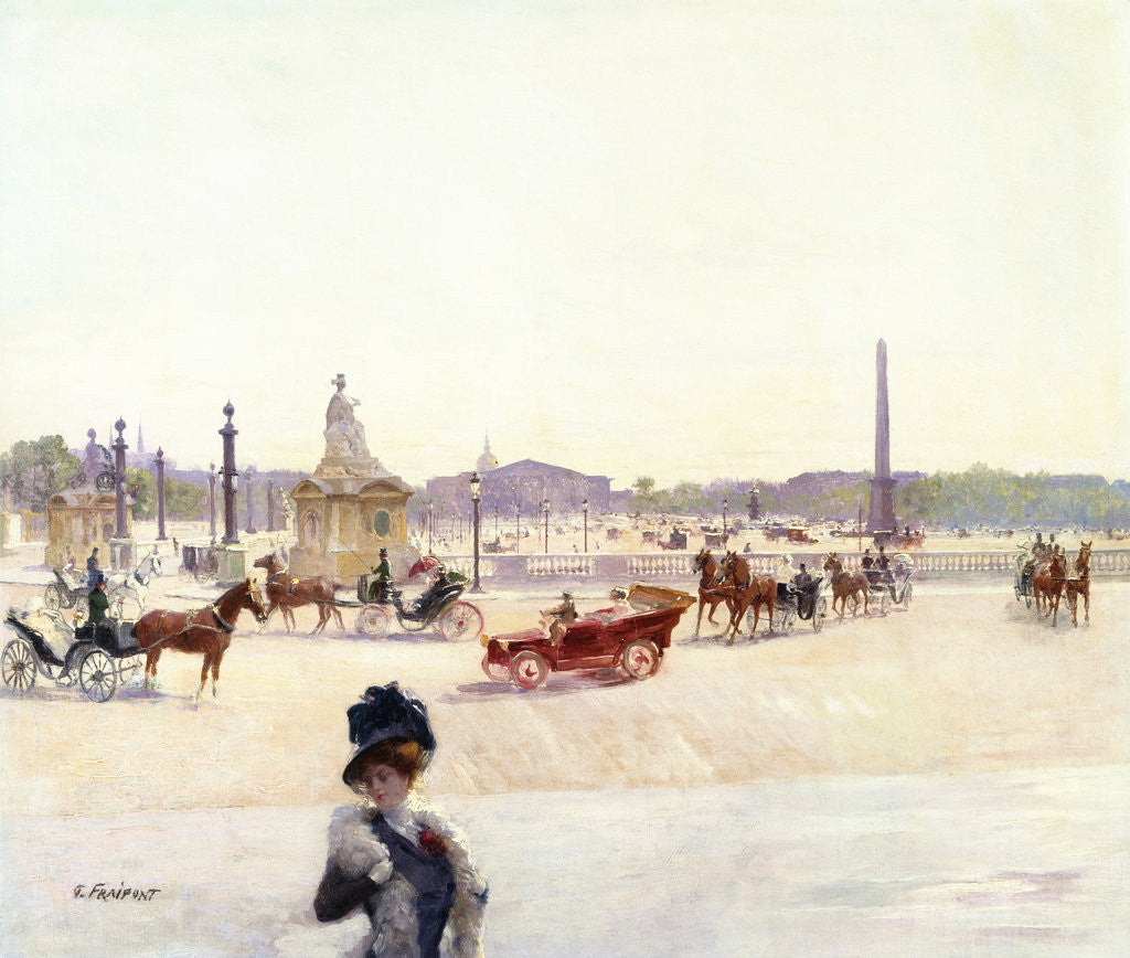 Detail of Paris, Place de la Concorde by Gustave Fraipont