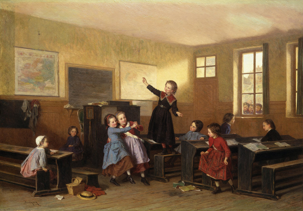 Detail of Whilst the Cat's Away by Theophile Emmanuel Duverger