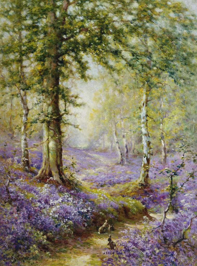 Detail of The Bluebell Wood by Alfred de Breanski