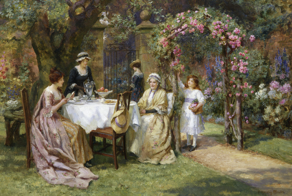 Detail of The Tea Party by George Sheridan Knowles