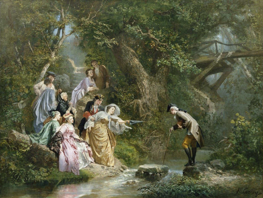 Detail of A Hazardous Crossing by Prudent Louis Leray