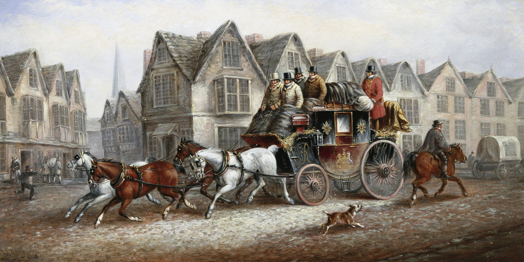 Detail of A Stagecoach Settting Out by John Charles Maggs
