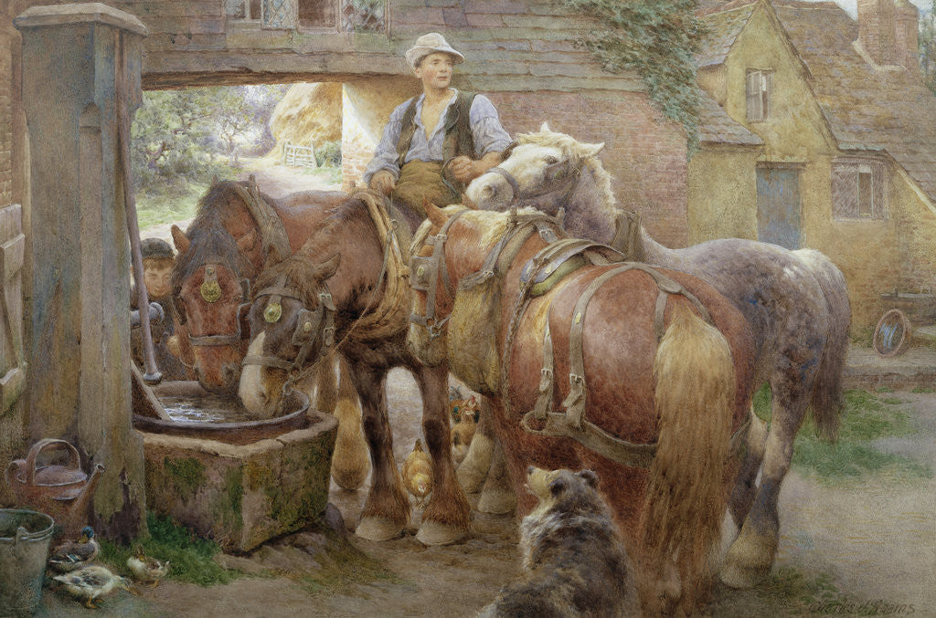 Detail of At the Village Pump by Charles James Adams