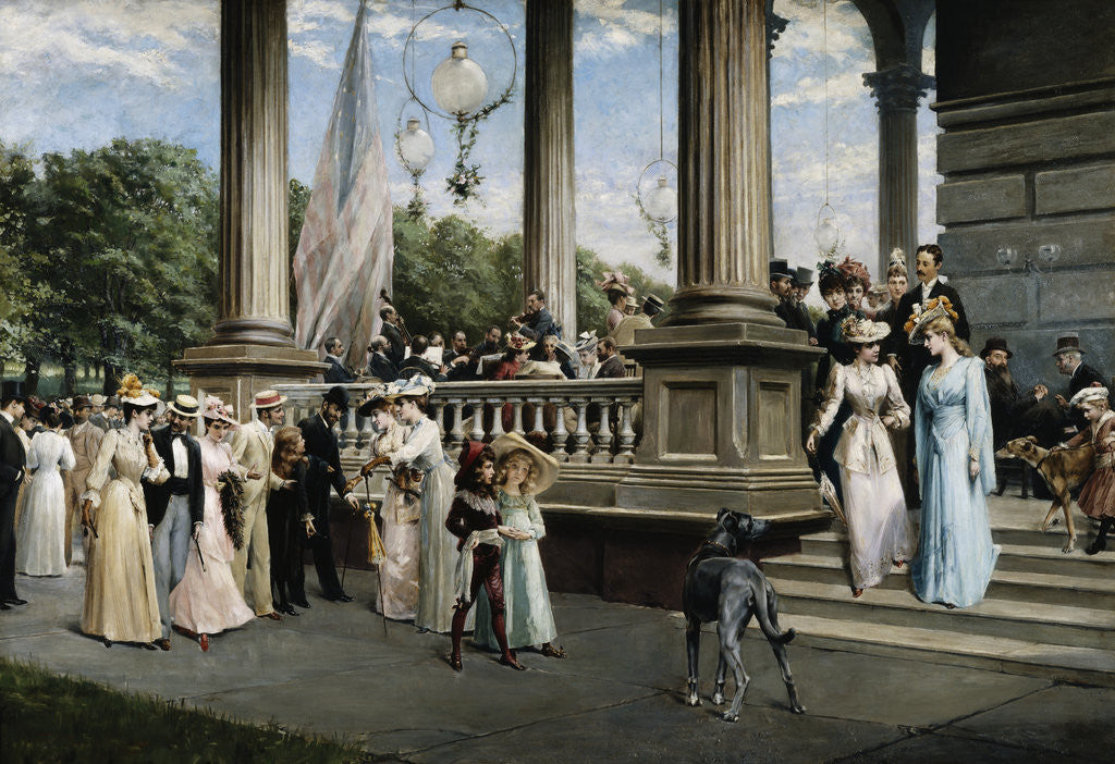 Detail of Concert at the Saratoga Springs Racetrack, New York by Franz Dvorak