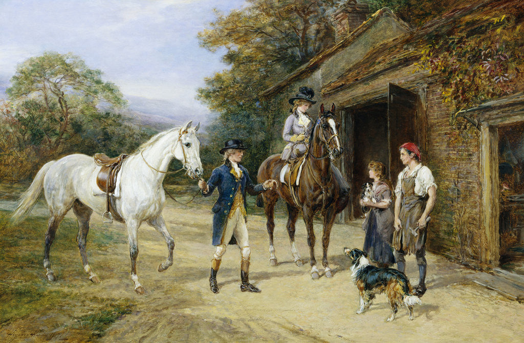 Detail of Casting a Shoe at the Blacksmith's by Heywood Hardy