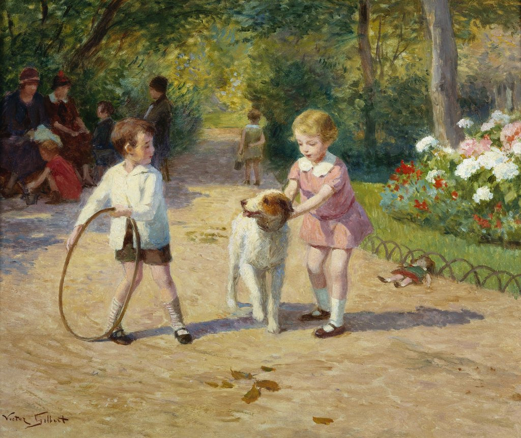 Detail of Playing with a Hoop by Victor Gabriel Gilbert
