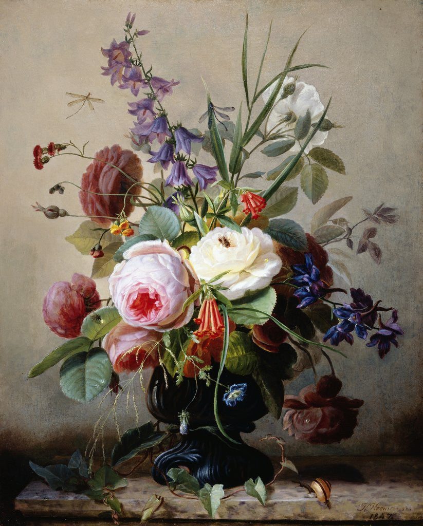 Detail of A Still Life of Summer Flowers by Hans Hermann