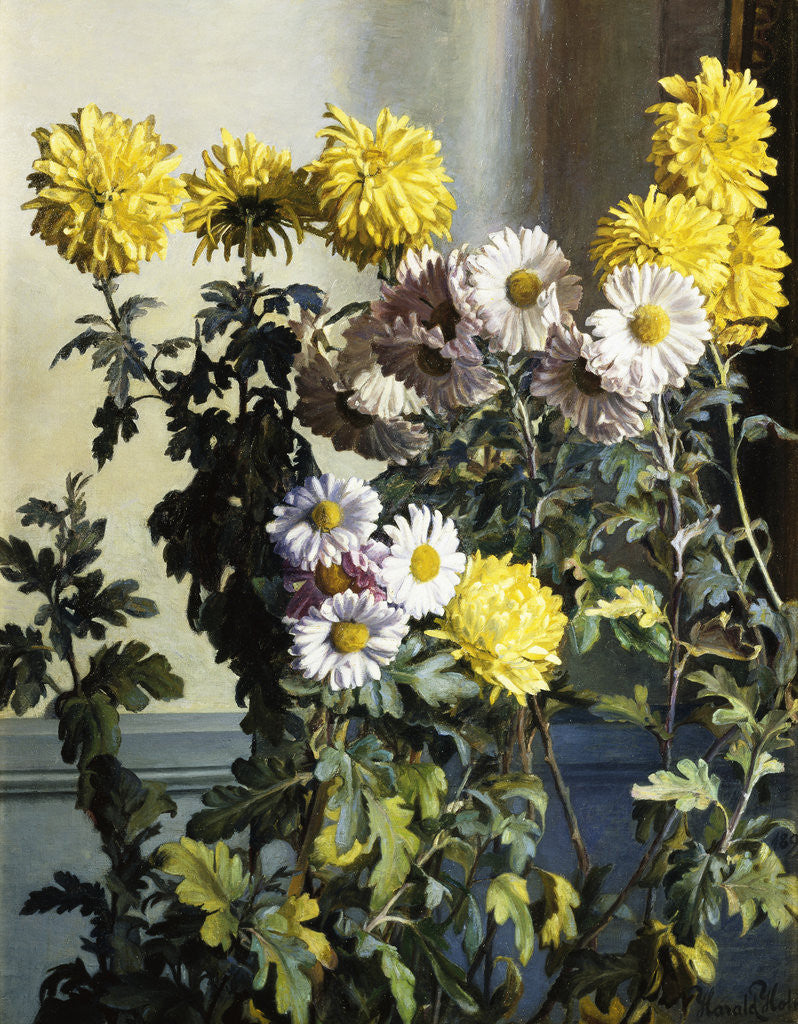Detail of Chrysanthemums by Harald Martin Hansen Holm