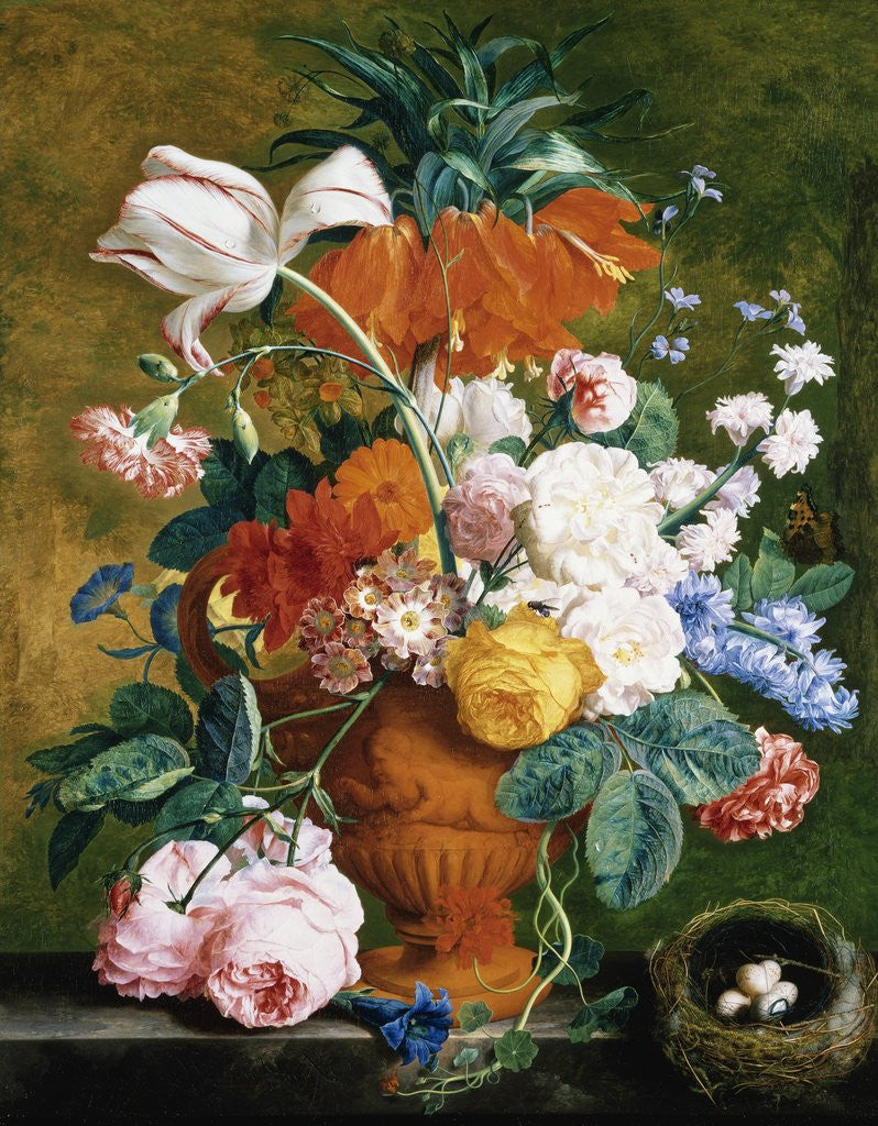 Detail of A Vase of Rich Summer Flowers by Jan van Huysum