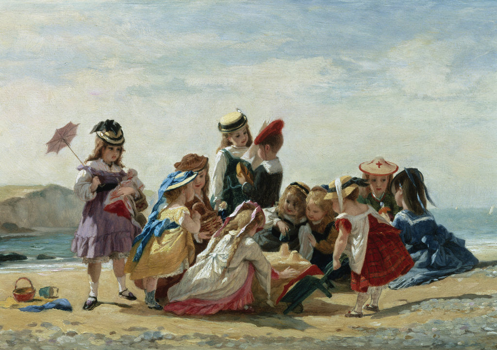 Detail of A Day at the Seaside by Timoleon Lobrichon
