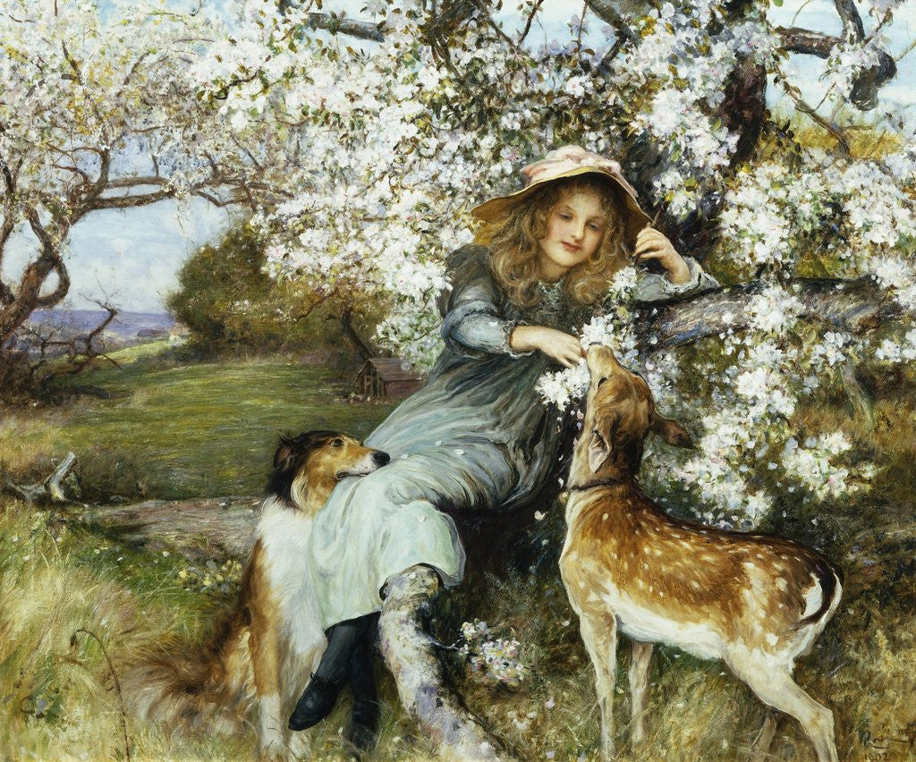 Detail of Fair Pledges of a Fruitful Tree by Robert Walker Macbeth