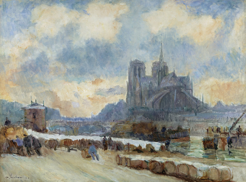 Detail of Notre Dame, Paris by Albert Lebourg
