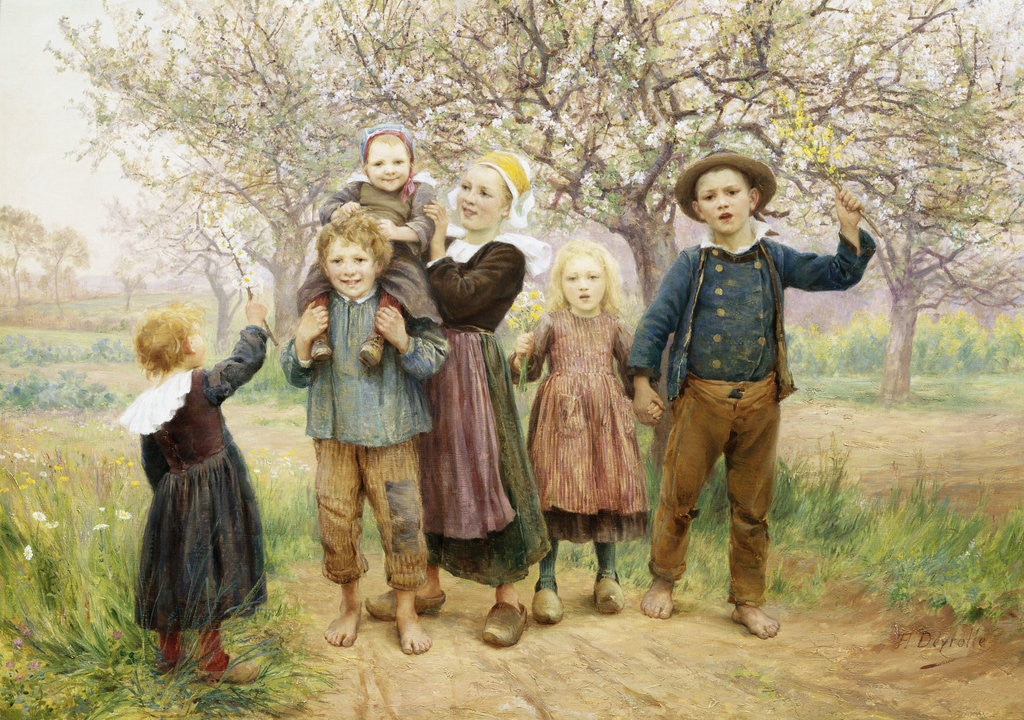 Detail of Happy Days! by Theophile-Louis Deyrolle