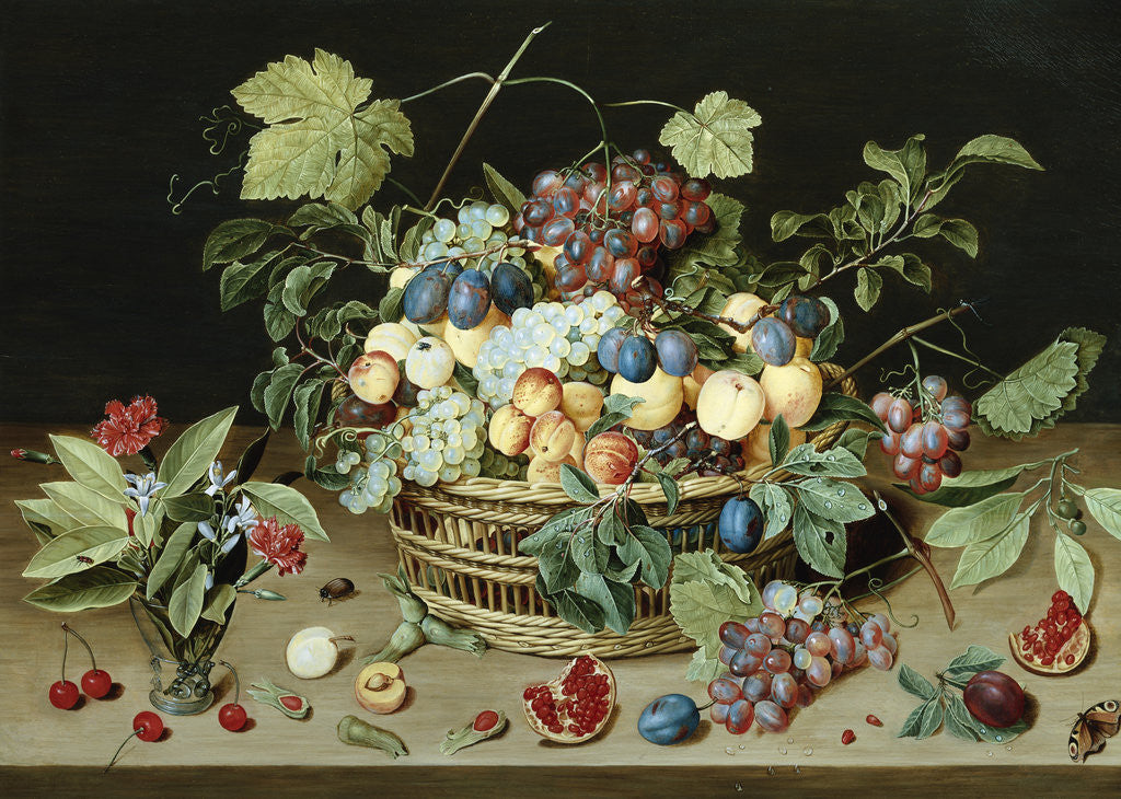 Detail of Still Life with a Basket of Fruit by Isaac Soreau