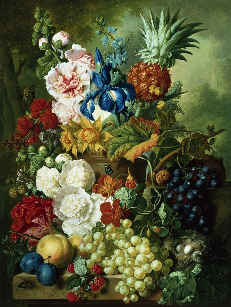 Detail of A Rich Still Life of Summer Flowers by Jan van Os