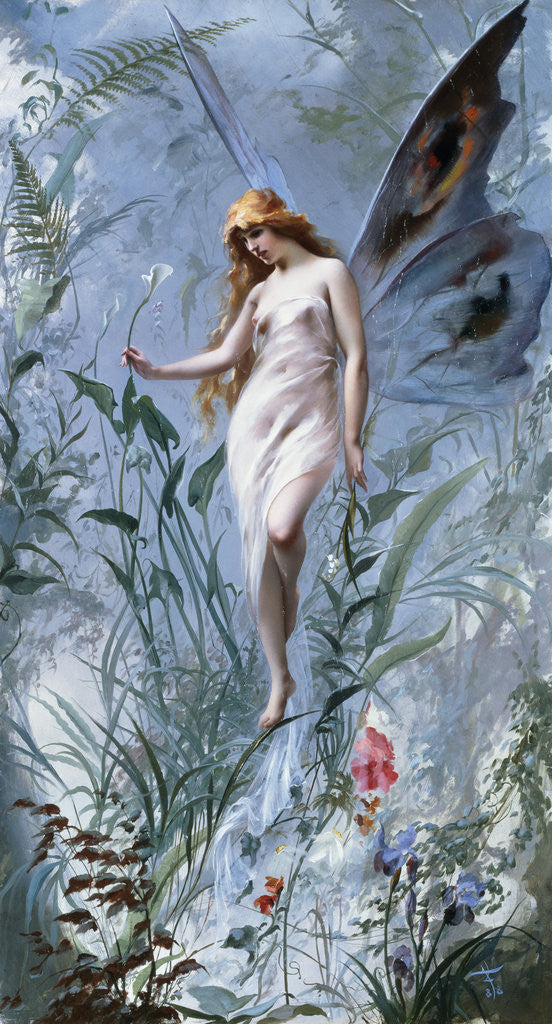 Detail of The Lily Fairy by Luis Ricardo Falero