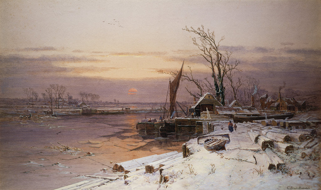 Detail of On the Estuary, Near Monmouth by Charles Brooke Branwhite