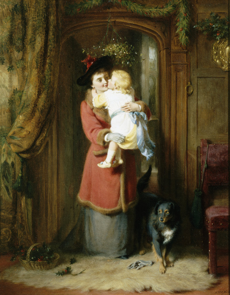 Detail of A Christmas Kiss by George Bernard O'Neill
