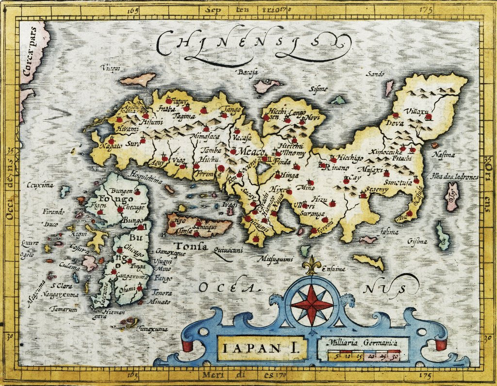 Detail of 18th Century Map of Japan by Corbis