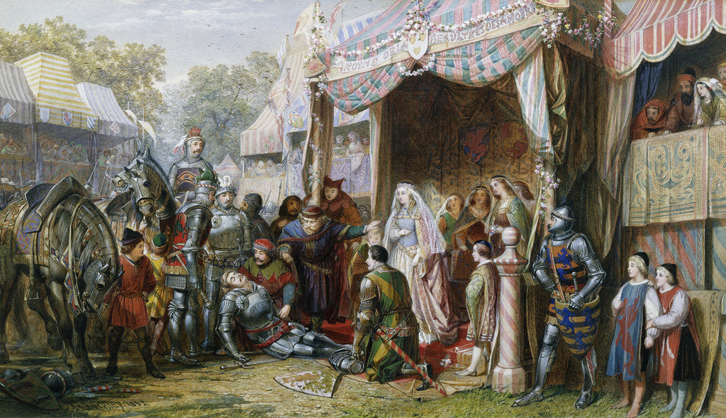 Detail of Lancelot Defeats Mador by J.E. Buckley