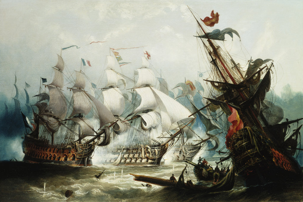 Detail of The Battle of Trafalgar by John Callow