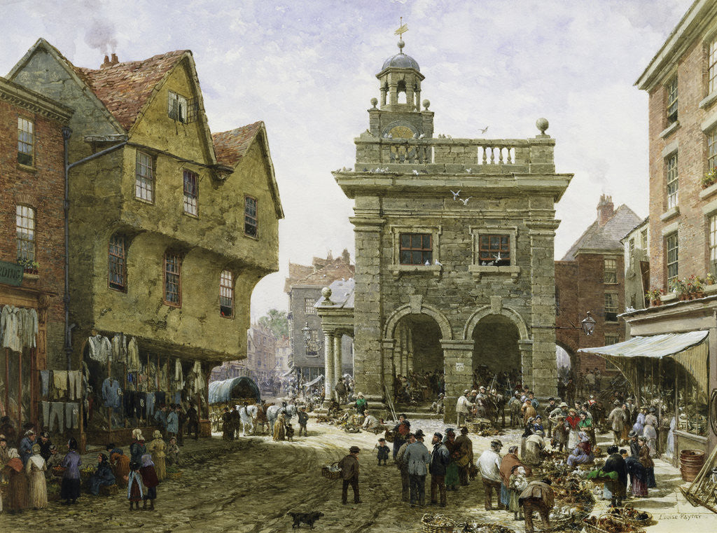 Detail of Ludlow Market by Louise Rayner