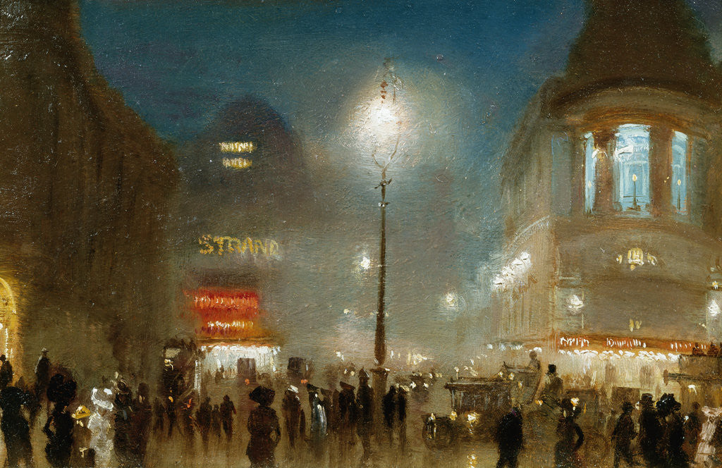 Detail of The Strand, London, at Theater Time by George Hyde-Pownall
