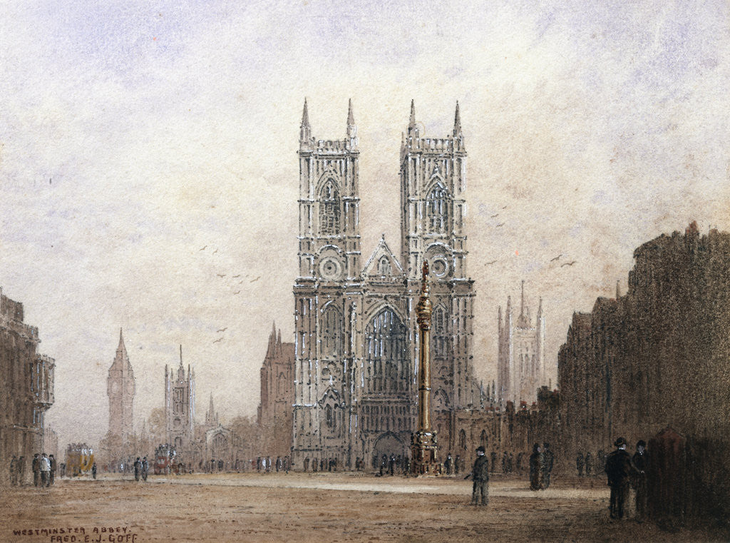 Detail of Westminster Abbey, London by Fred E.J. Goff