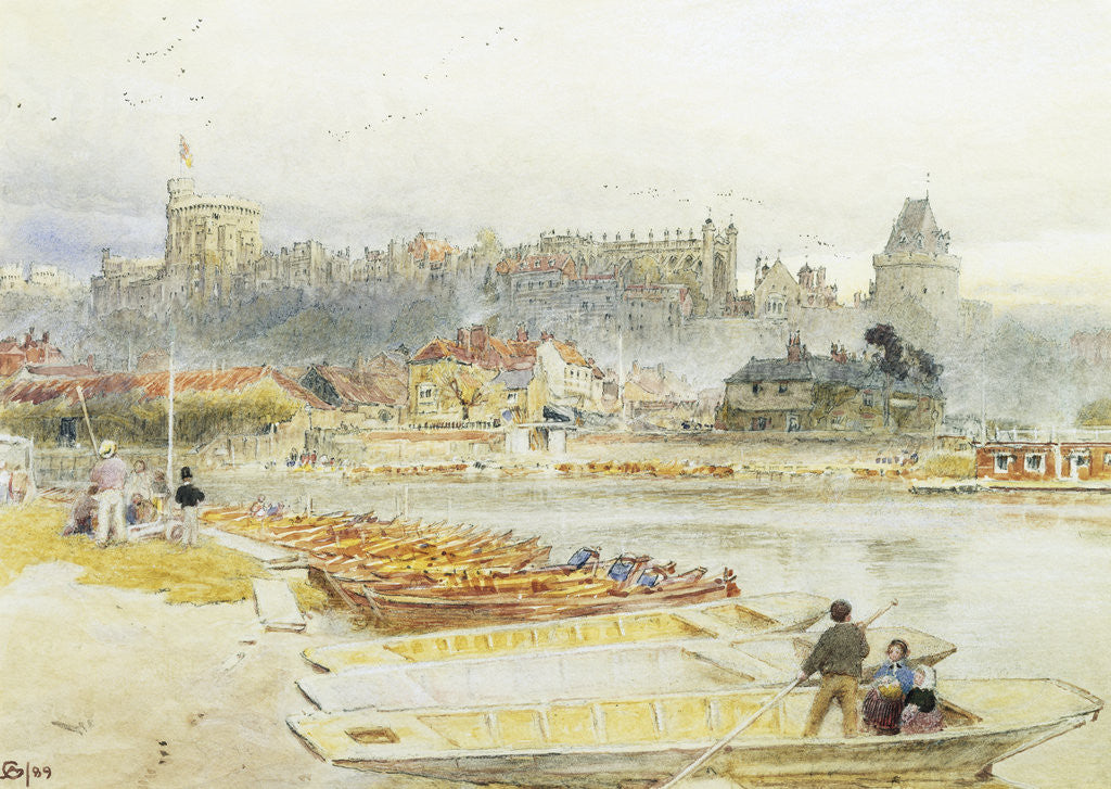 Detail of Punting at Windsor by Albert Goodwin