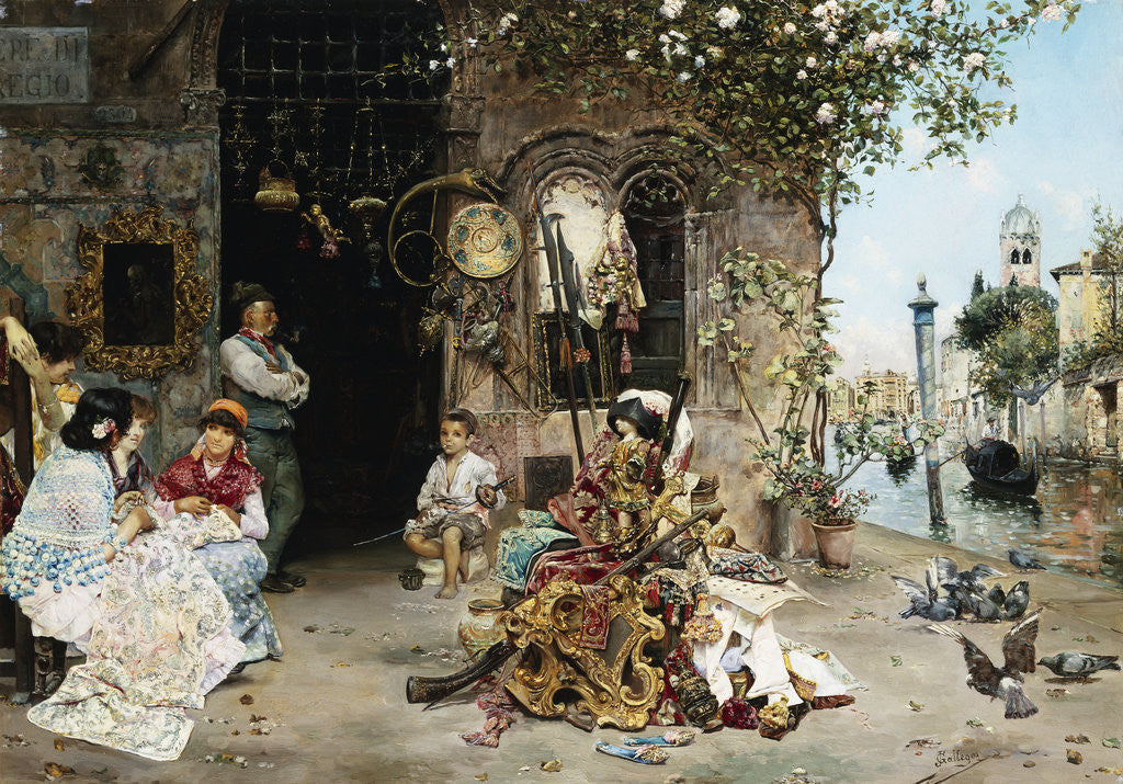 Detail of The Curiosity Shop by Jose Gallegos y Arnosa