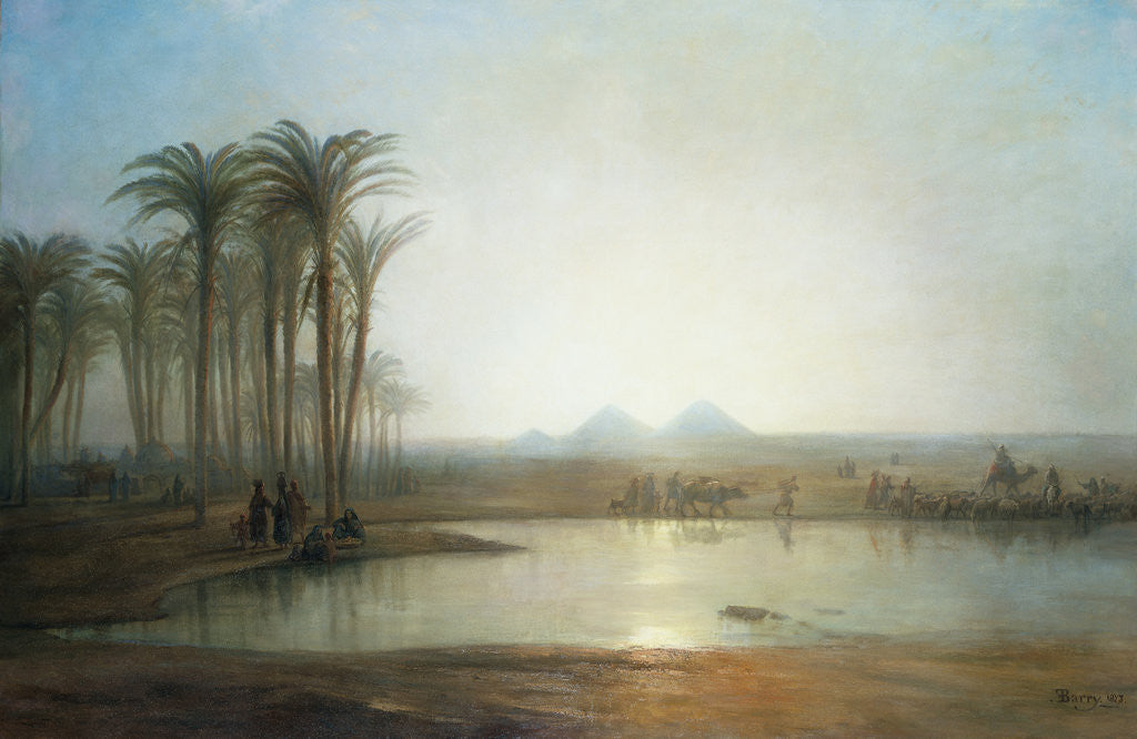 Detail of An Oasis near the Pyramids, Egypt by Frederick Barry